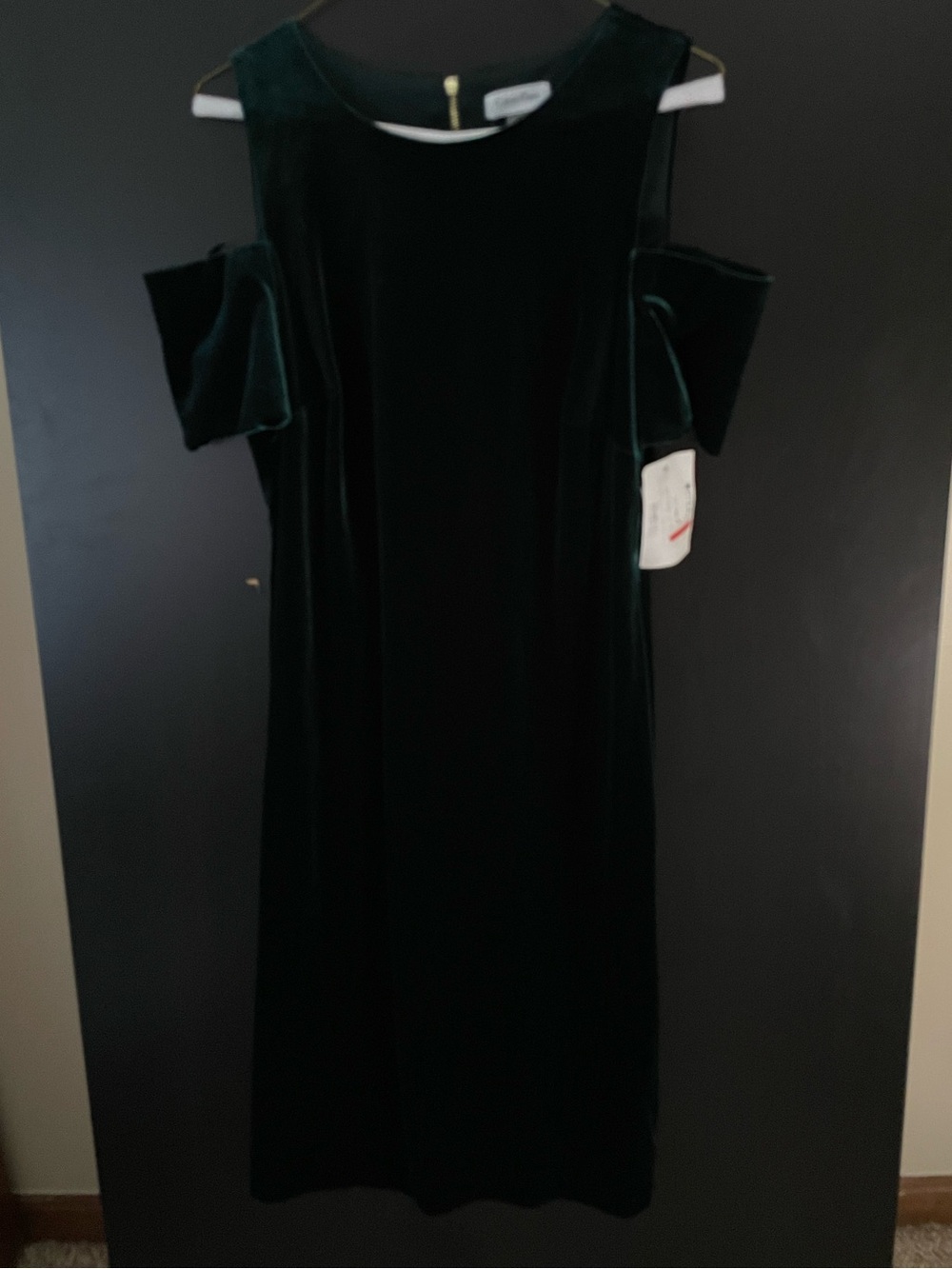 Calvin Klein Forest Green Velvet Dress, size 12